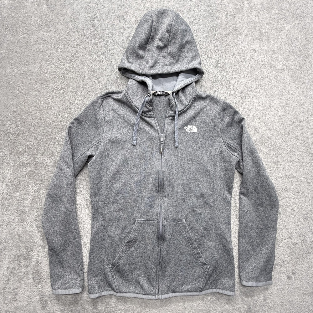 The North Face Hoodie Womens M Gray Full Zip Fleece 100% Polyester Pockets